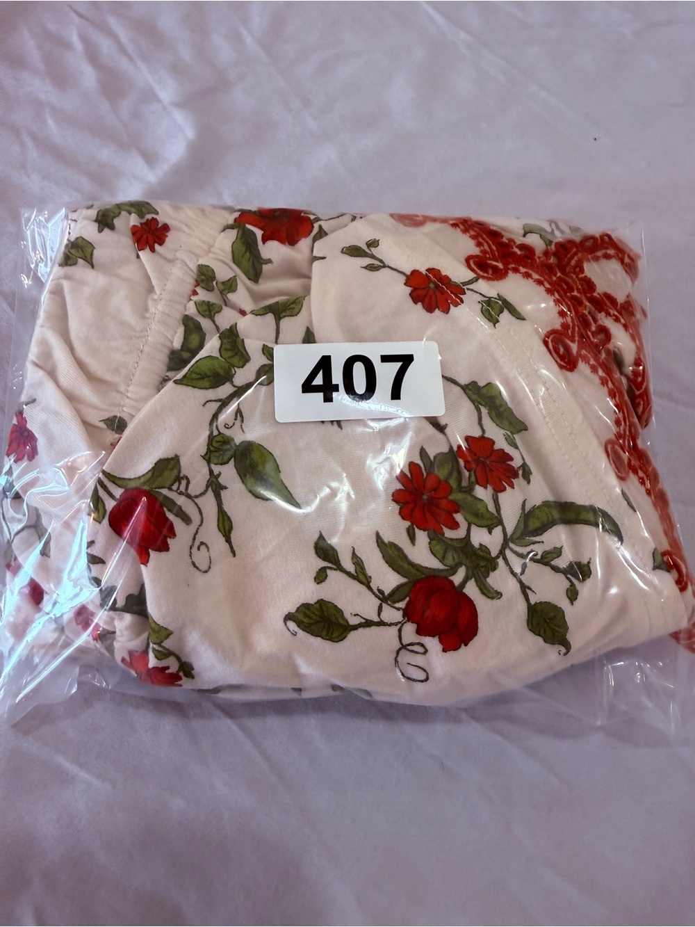 Anthropologie White Floral Peasant Blouse with Red Print - Picture 9 of 9